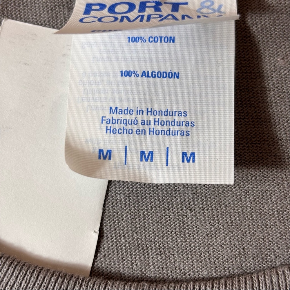 Port & Company Mens Graphic Tee Humor Short Sleeve T-Shirt Gray Size Medium - Picture 8 of 12